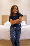 Girls summer pajama set Dark Blue t-shirt + Stars Pants